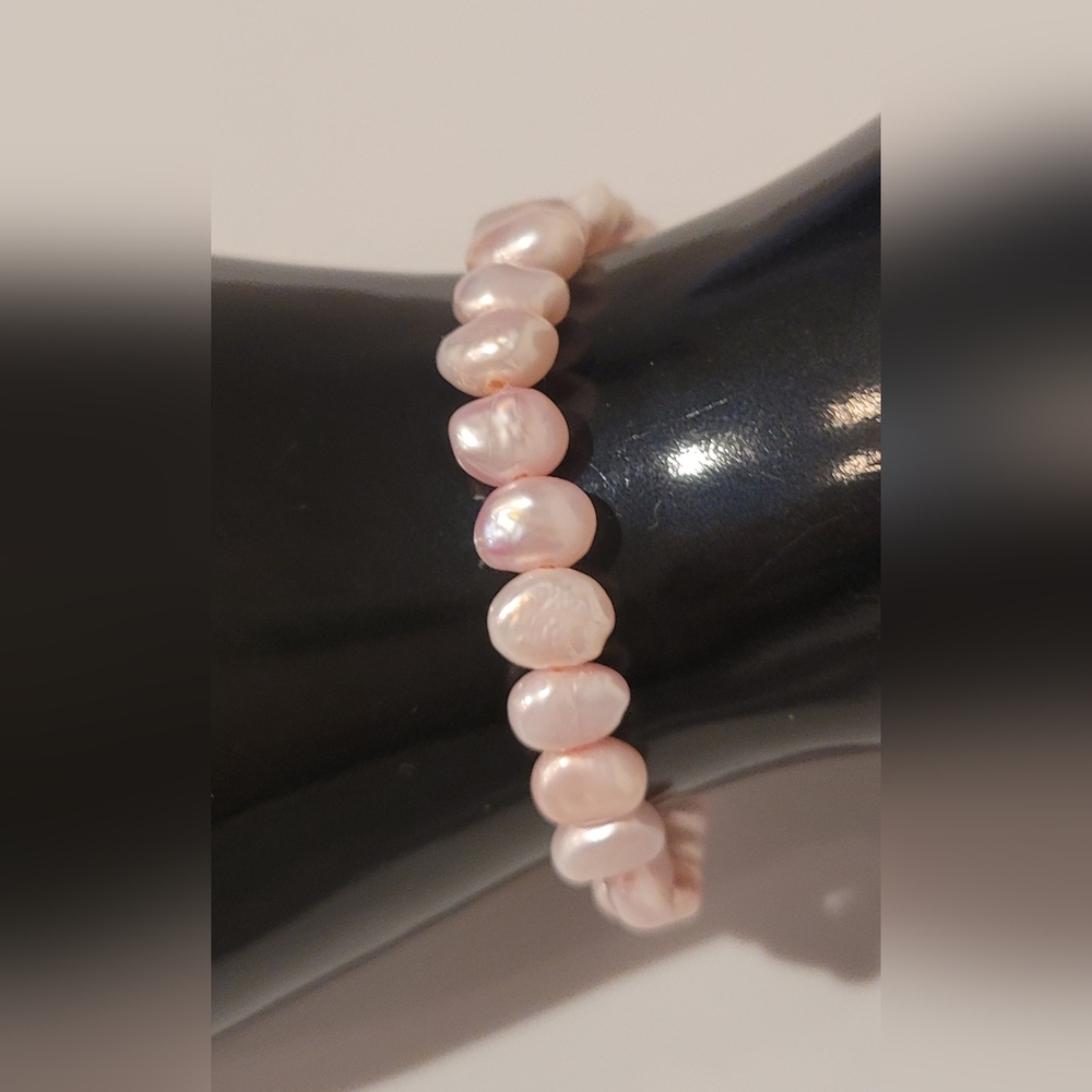 Stretch Freshwater Pearl Bracelet Pink Color S/M New